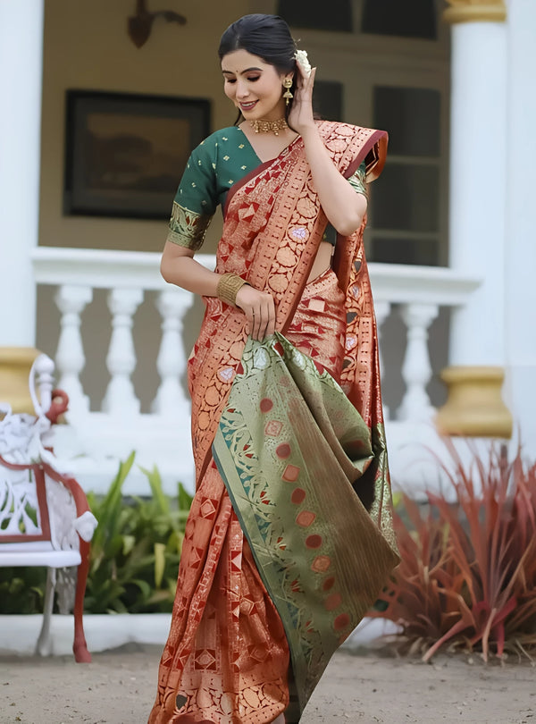 Trendy Litchi Silk Jacquard Saree