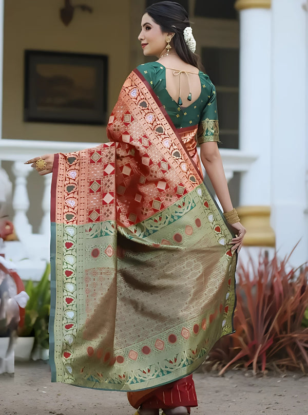 Trendy Litchi Silk Jacquard Saree